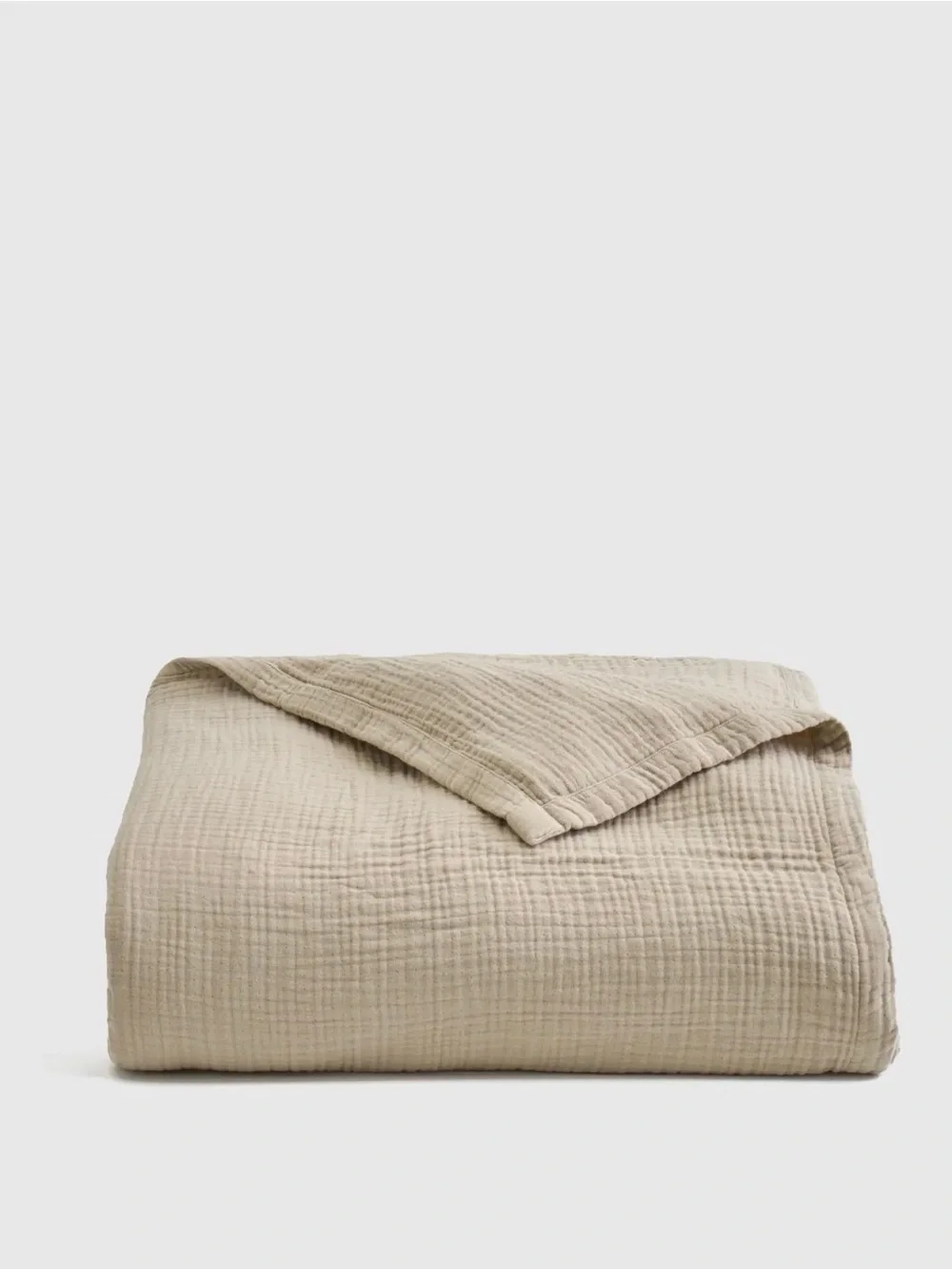 Quince Organic Cotton Gauze Blanket in Dune, Queen, NEW